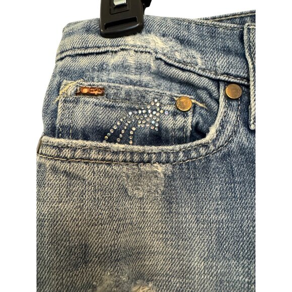 Joes Jeans Womens Bootcut Distressed Denim W26 Embellished Pockets Light Wash US - Picture 3 of 6